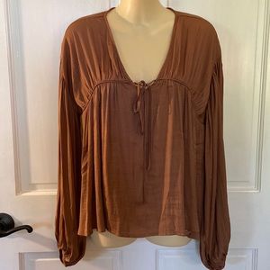 NWT Versona Boho Rust Longsleeve Blouse Sz XS